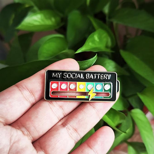 The Original "Social Battery" Slider Pin: Silent Mood Tracker