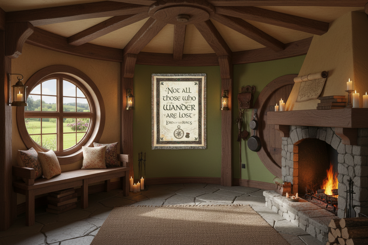 "Not All Those Who Wander Are Lost" Woven Blanket - Lord of the Rings Inspired Fan Gift, Tolkien Quote Throw
