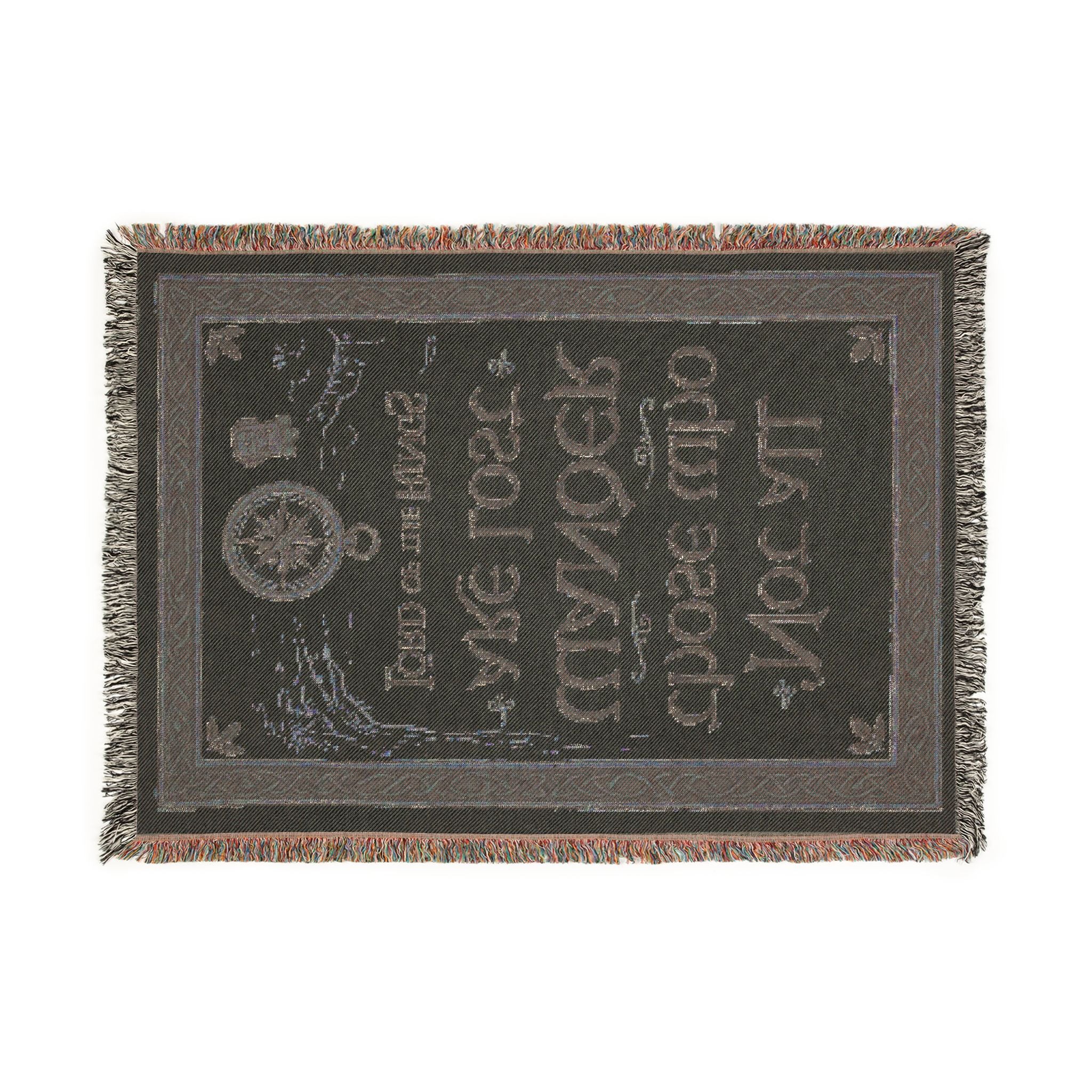 "Not All Those Who Wander Are Lost" Woven Blanket - Lord of the Rings Inspired Fan Gift, Tolkien Quote Throw
