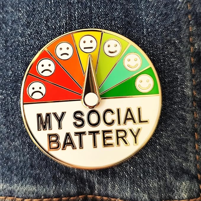 The Original "Social Battery" Slider Pin: Silent Mood Tracker