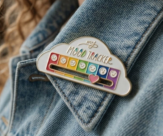 The Original "Social Battery" Slider Pin: Silent Mood Tracker